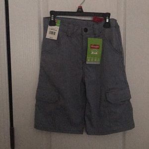 Wrangler Outdoor boys blue and gray shorts